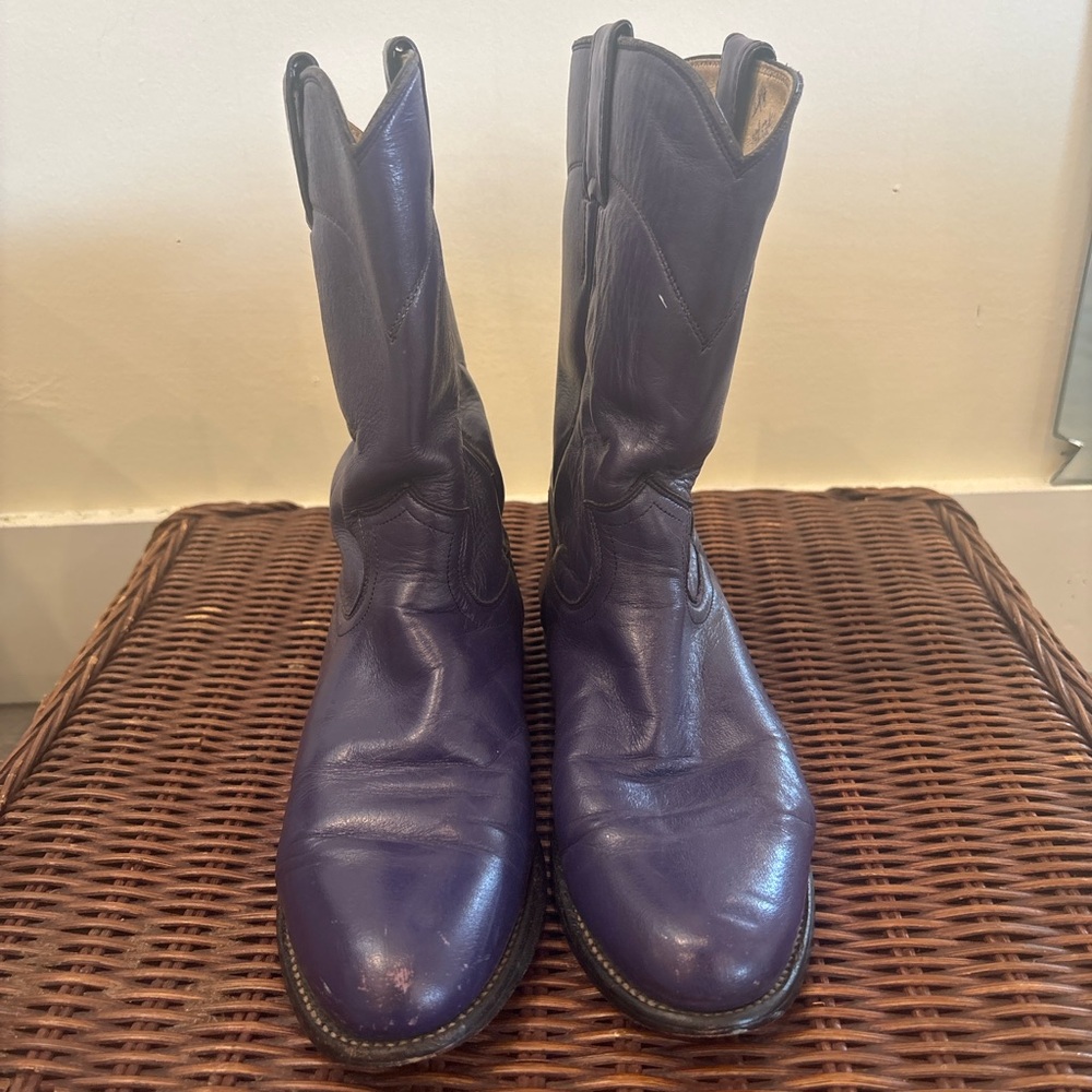 Men's Purple Leather Boots